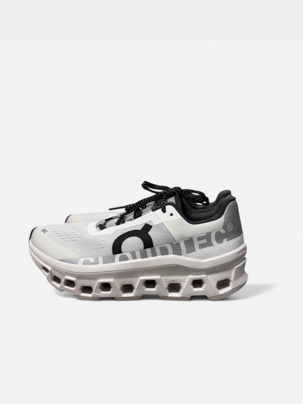On Cloud Cloudtech Cushion Running Shoe — White and Black Women’s Trainer